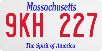 MA license plate 9KH227