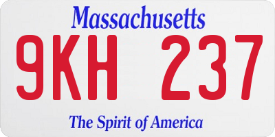 MA license plate 9KH237