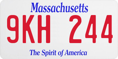 MA license plate 9KH244