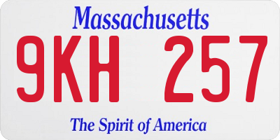 MA license plate 9KH257