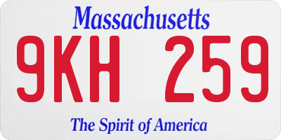MA license plate 9KH259