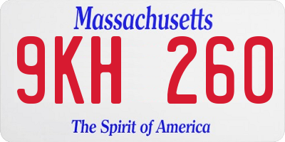 MA license plate 9KH260