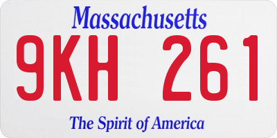 MA license plate 9KH261