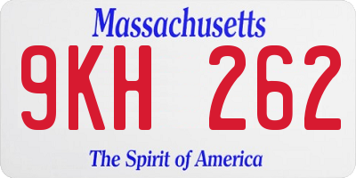 MA license plate 9KH262