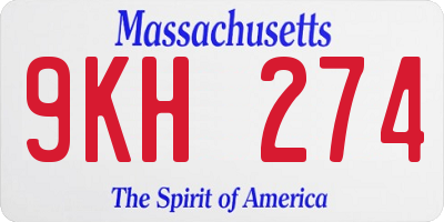 MA license plate 9KH274