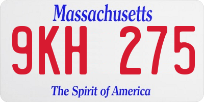 MA license plate 9KH275