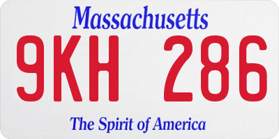 MA license plate 9KH286