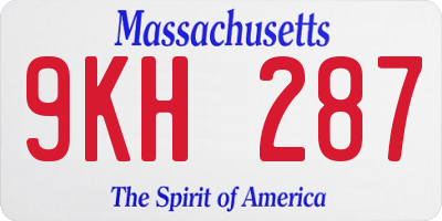 MA license plate 9KH287
