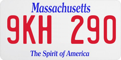 MA license plate 9KH290