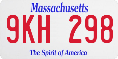 MA license plate 9KH298