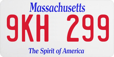 MA license plate 9KH299