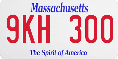 MA license plate 9KH300