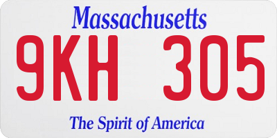 MA license plate 9KH305