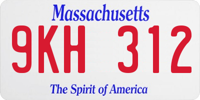 MA license plate 9KH312