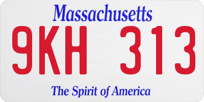 MA license plate 9KH313