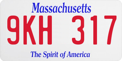 MA license plate 9KH317
