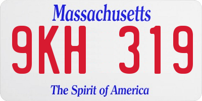 MA license plate 9KH319