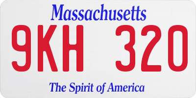 MA license plate 9KH320