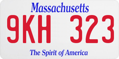 MA license plate 9KH323