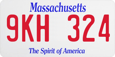 MA license plate 9KH324