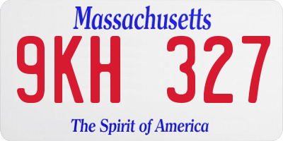MA license plate 9KH327
