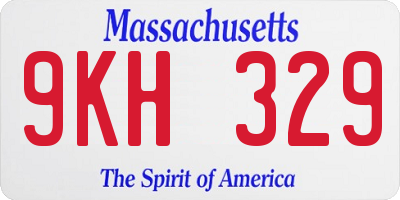 MA license plate 9KH329
