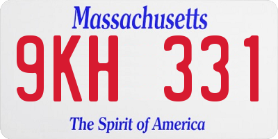 MA license plate 9KH331