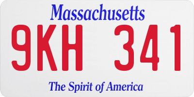 MA license plate 9KH341