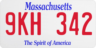 MA license plate 9KH342