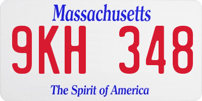 MA license plate 9KH348