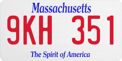 MA license plate 9KH351