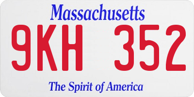 MA license plate 9KH352