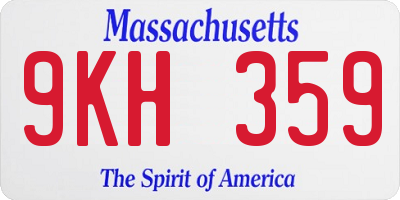 MA license plate 9KH359