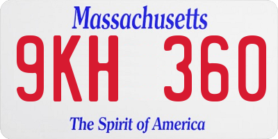 MA license plate 9KH360