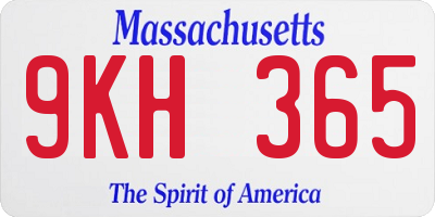 MA license plate 9KH365