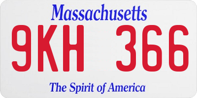 MA license plate 9KH366