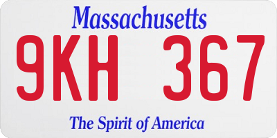 MA license plate 9KH367