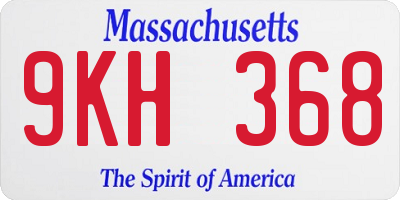 MA license plate 9KH368