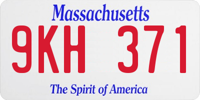 MA license plate 9KH371