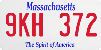 MA license plate 9KH372