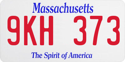 MA license plate 9KH373