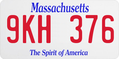 MA license plate 9KH376