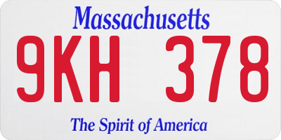 MA license plate 9KH378