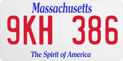 MA license plate 9KH386