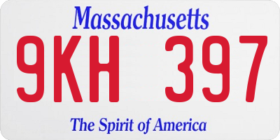 MA license plate 9KH397