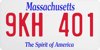 MA license plate 9KH401