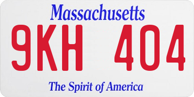 MA license plate 9KH404