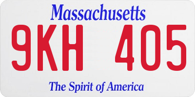 MA license plate 9KH405