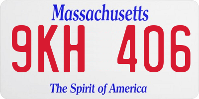 MA license plate 9KH406