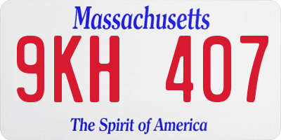 MA license plate 9KH407
